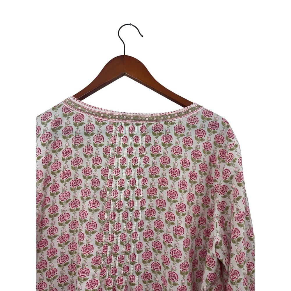 Ella Simone Floral Pajamas Set 1x Moroccan Rose Capri Women’s Cotton Pink Green - Picture 12 of 12